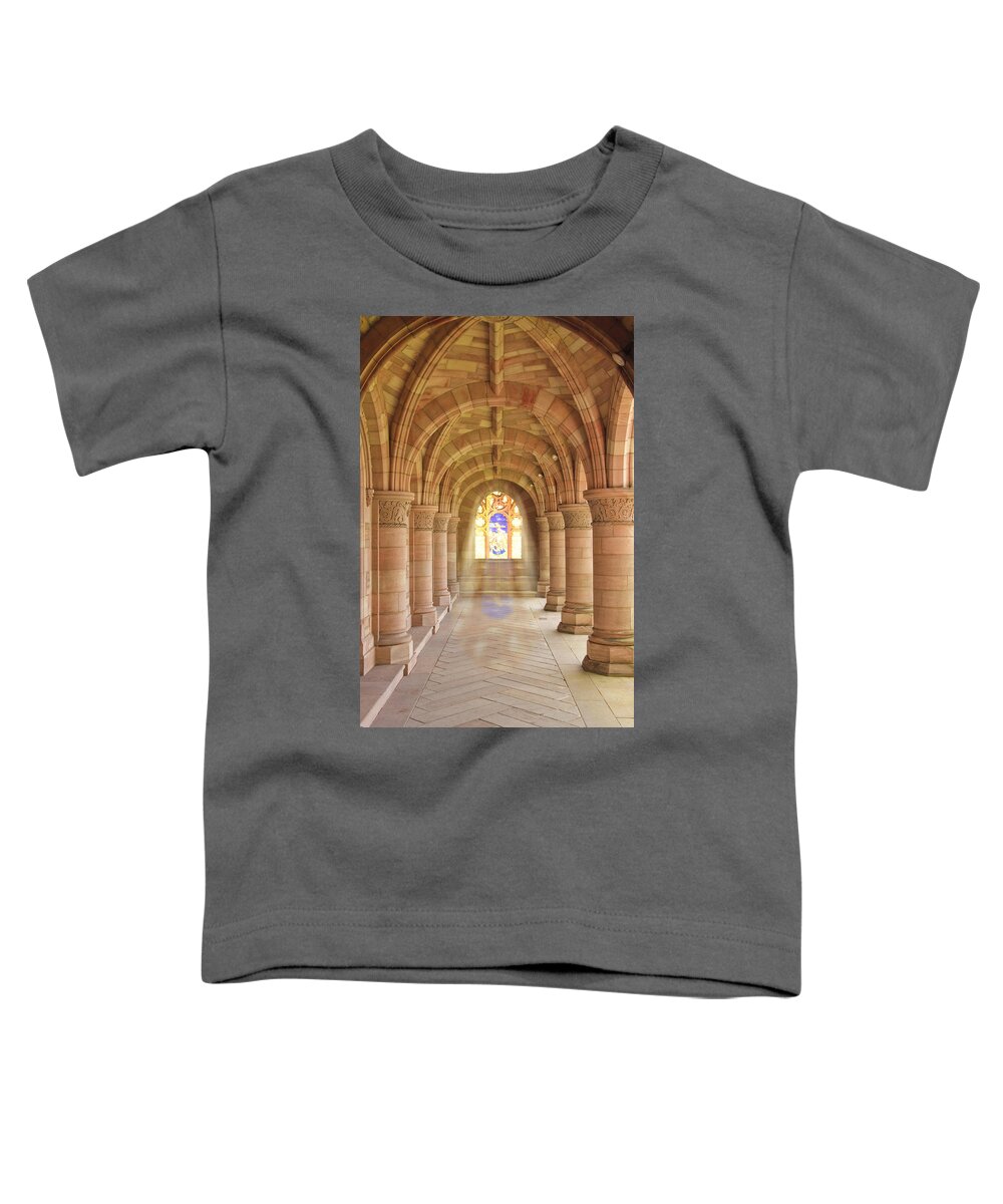 Architecture Toddler T-Shirt featuring the photograph Kelso Abbey stained glass by Sue Leonard