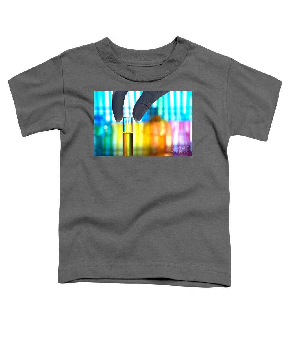 Test Toddler T-Shirt featuring the photograph Laboratory Test Tube in Science Research Lab by Science Research Lab