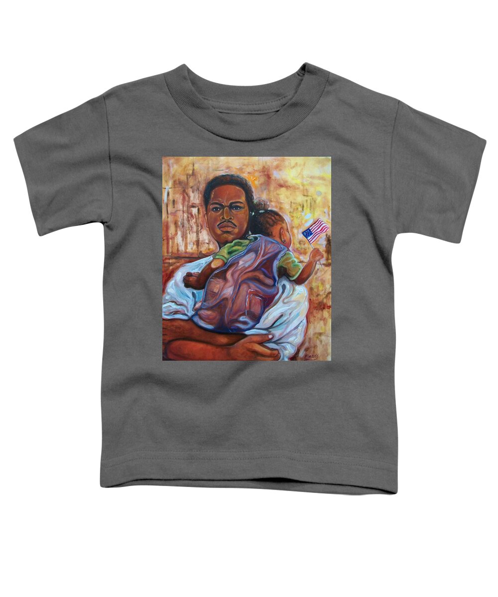 Emery Franklin Art Toddler T-Shirt featuring the painting Land Of Free 2 by Emery Franklin