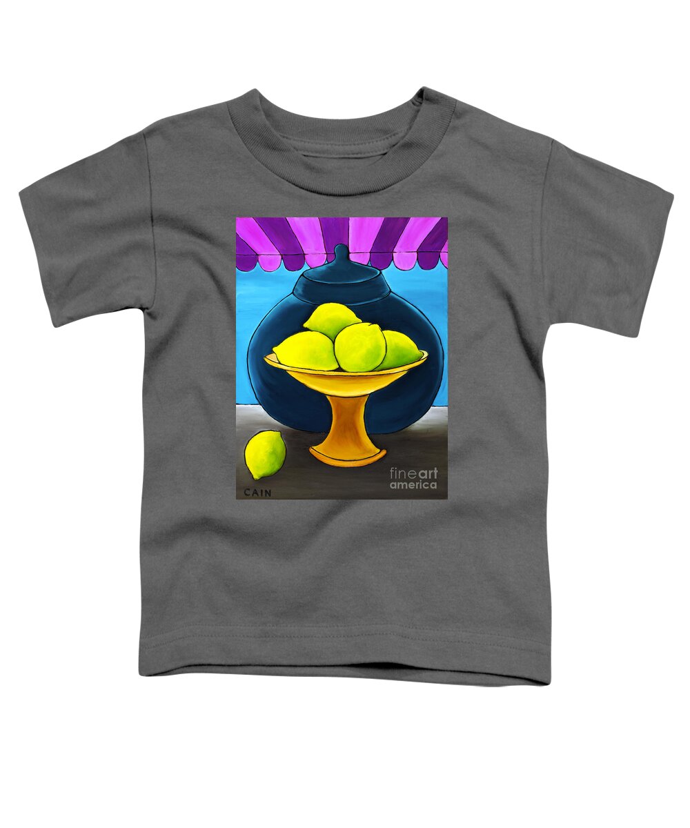 Lemons Toddler T-Shirt featuring the painting Lemons by William Cain