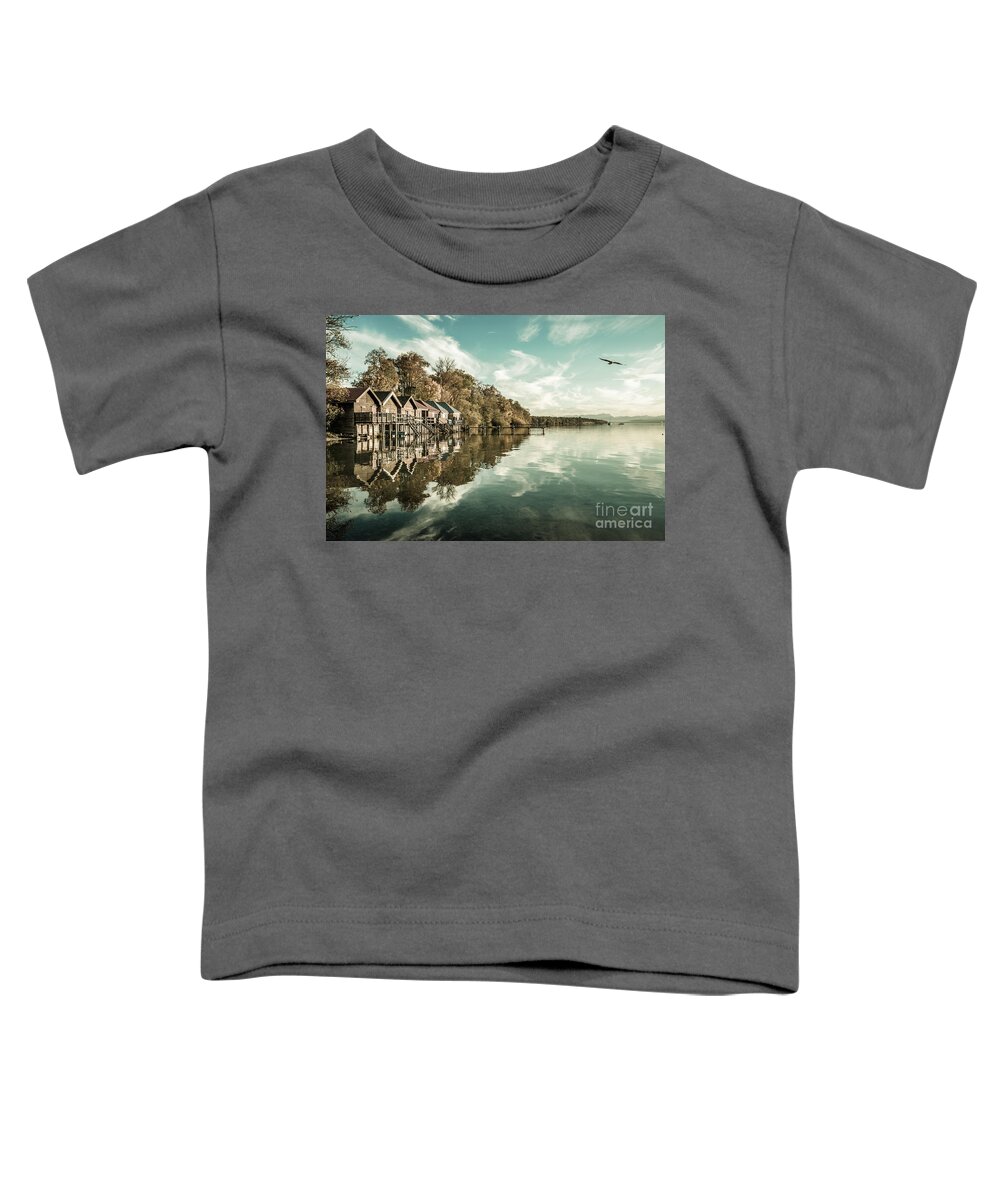 Seagull Toddler T-Shirt featuring the photograph Lighted By The Last Sun Beams by Hannes Cmarits