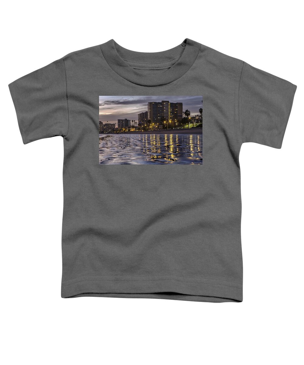 Abstract Toddler T-Shirt featuring the photograph Long Beach Evening by Denise Dube