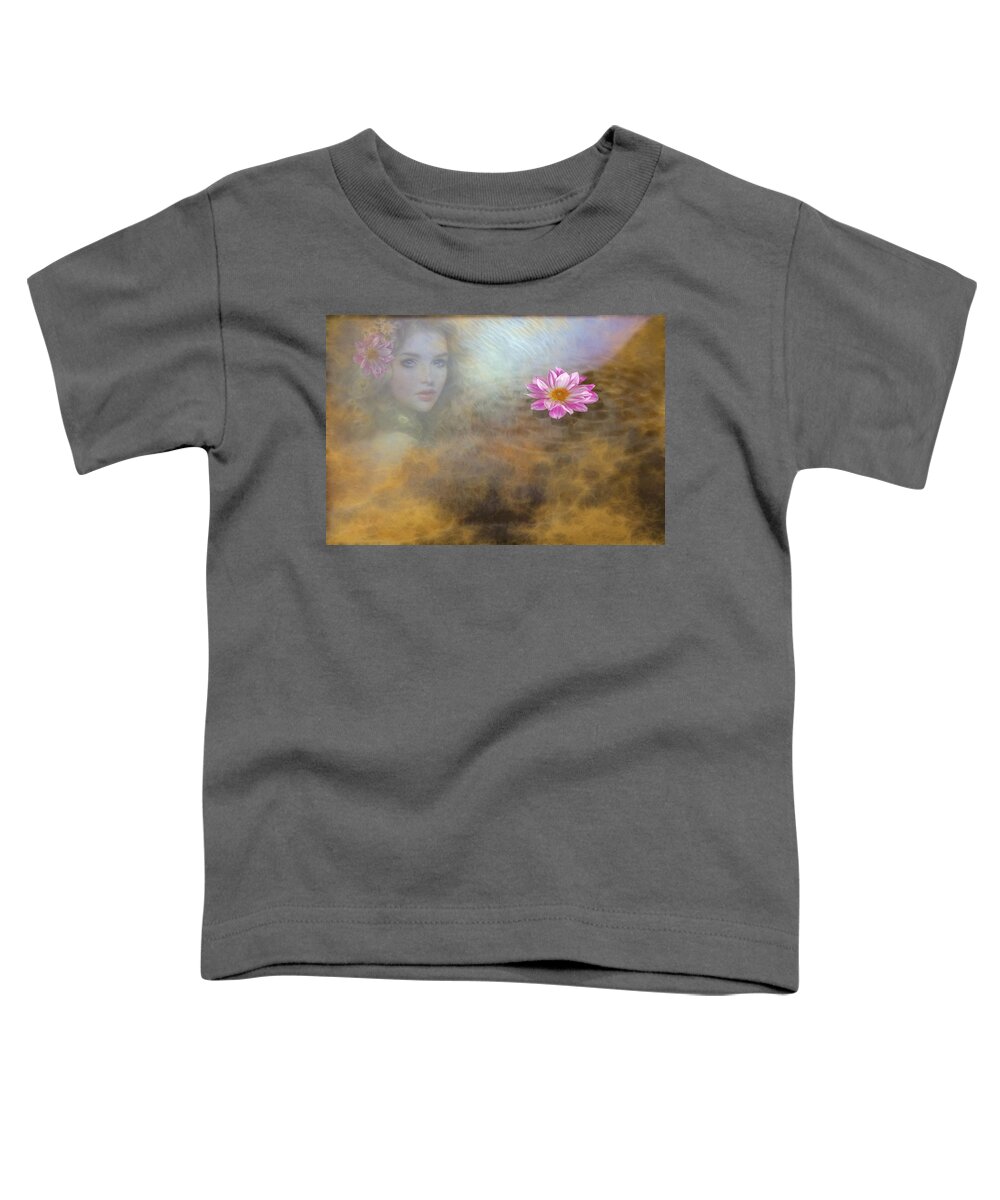 Girl Toddler T-Shirt featuring the digital art Look from Under the water by Lilia S