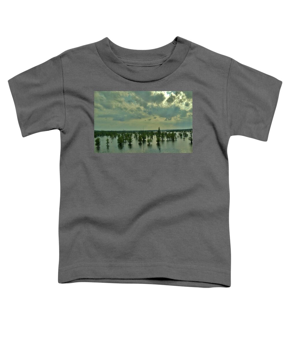 Sky Toddler T-Shirt featuring the photograph Louisiana Aqua Forest by Ed Sweeney