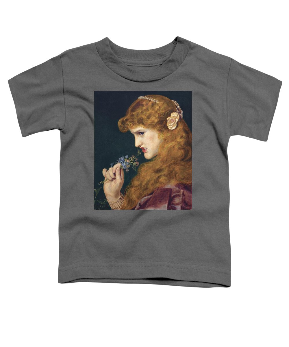 Frederick Sandys Toddler T-Shirt featuring the painting Loves Shadow by Frederick Sandys