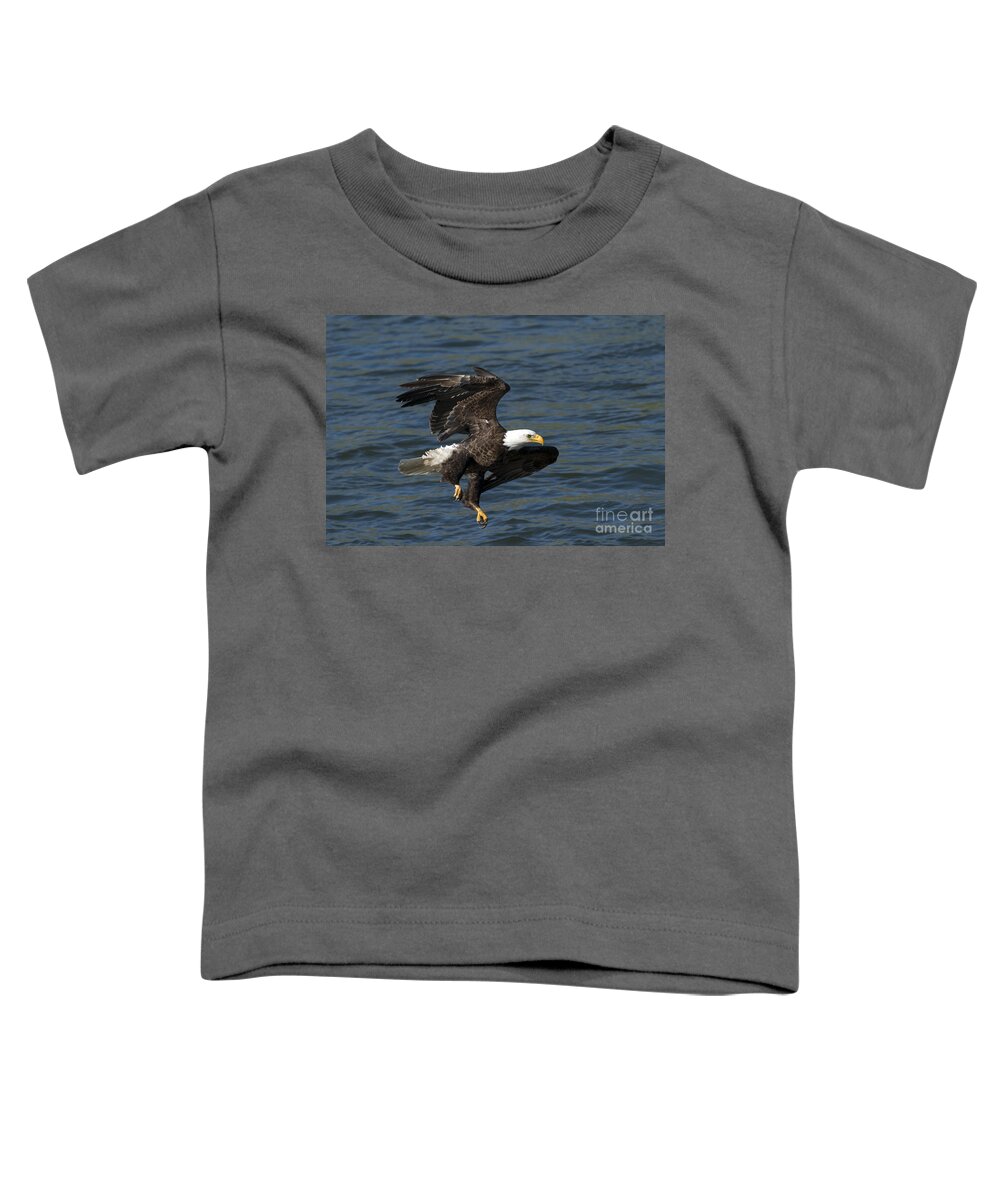 Eagle Toddler T-Shirt featuring the photograph Low Over the Water by Michael Dawson