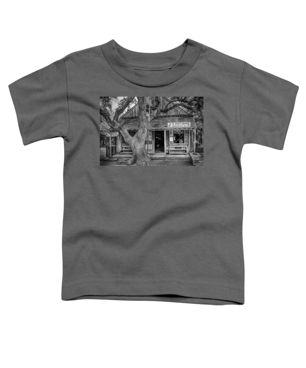 Luckenbach Toddler T-Shirt featuring the photograph Luckenbach 2 Black and White by Scott Norris