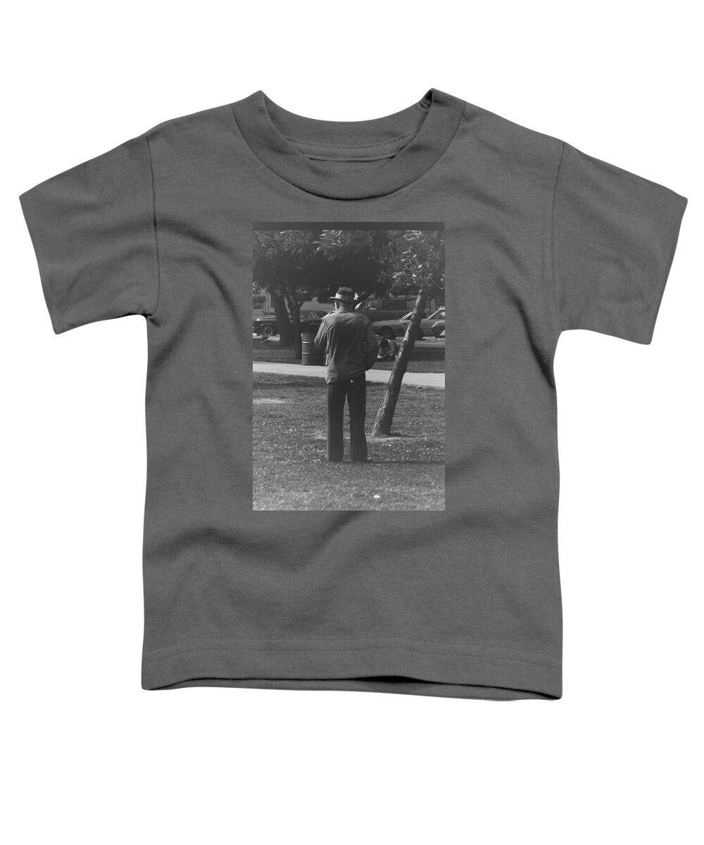Senior Toddler T-Shirt featuring the photograph Man in park by Karl Rose