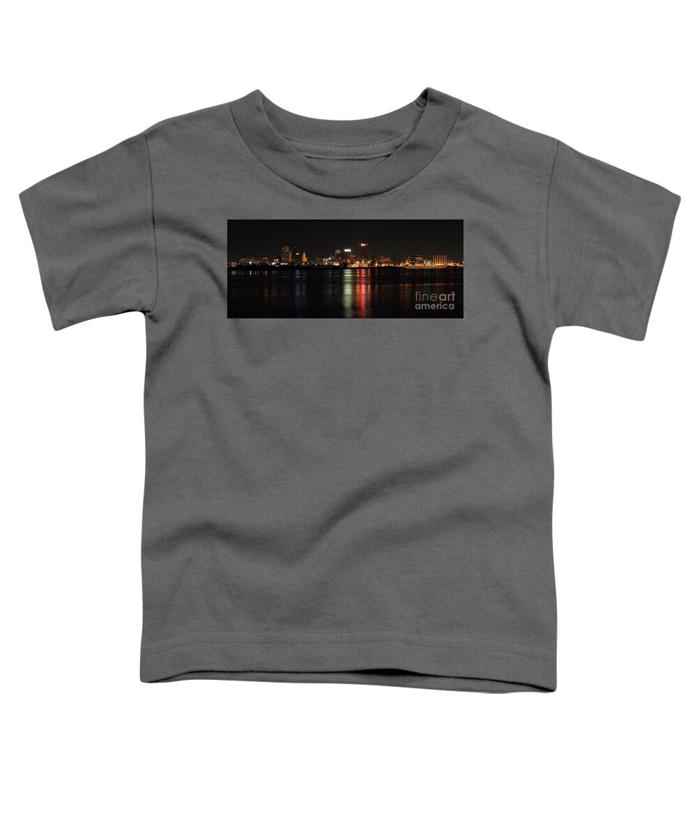 Reid Callaway Memphis Sunrise Toddler T-Shirt featuring the photograph Memphis TN Skyline at Night by Reid Callaway