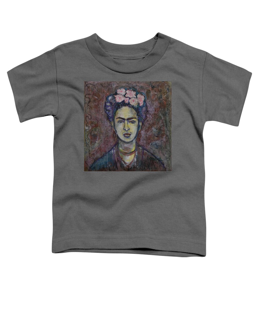 Frida Kahlo Toddler T-Shirt featuring the painting Metamorphosis Frida by Laurie Maves ART