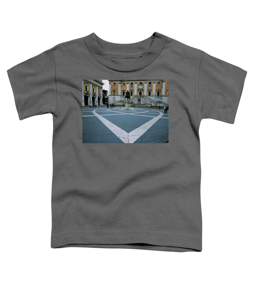 Capitoline Hill Toddler T-Shirt featuring the photograph Michael Angelo's Campidoglio by Eric Tressler