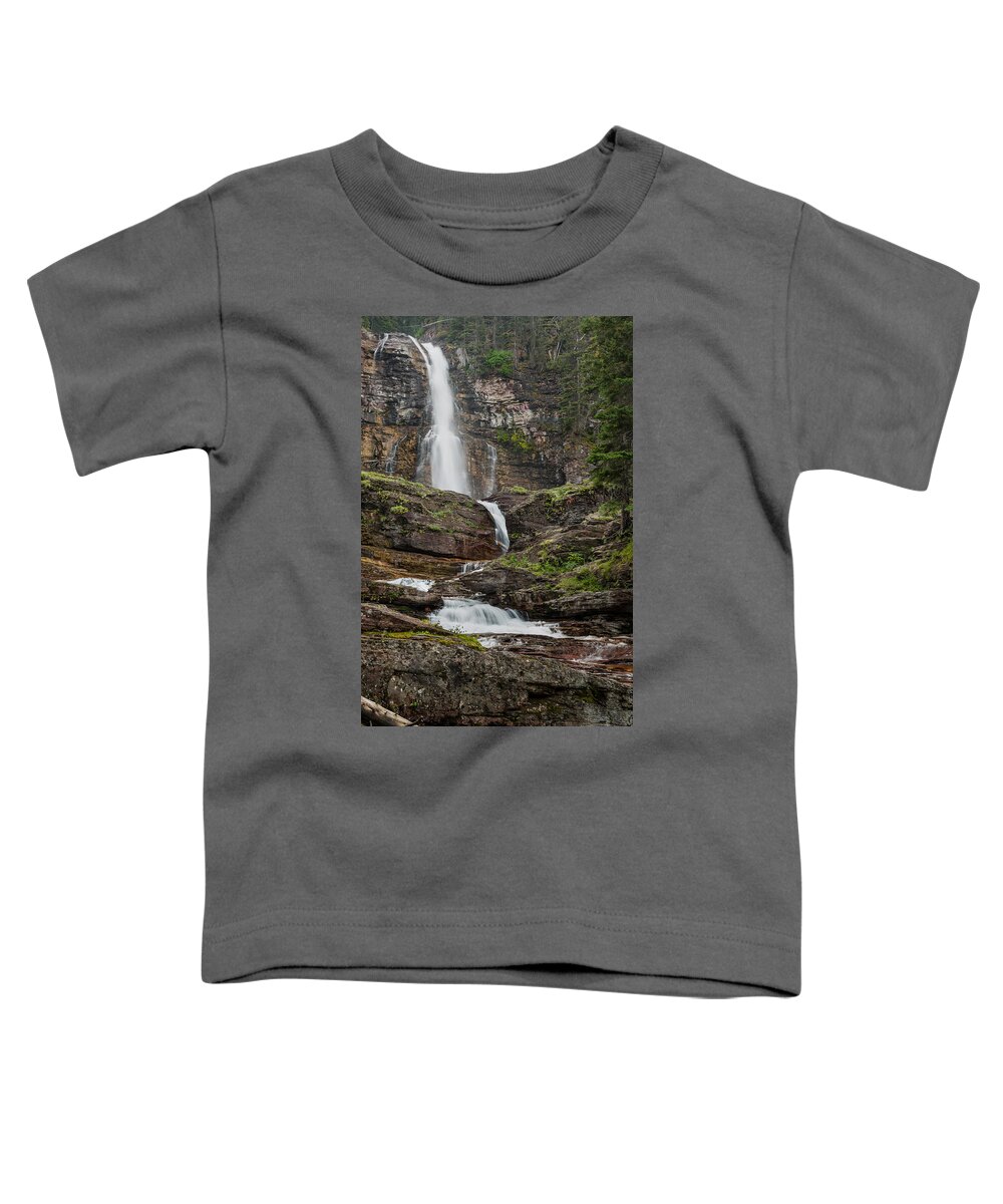 Glacier National Park Toddler T-Shirt featuring the photograph Mighty Virginia Falls by Greg Nyquist