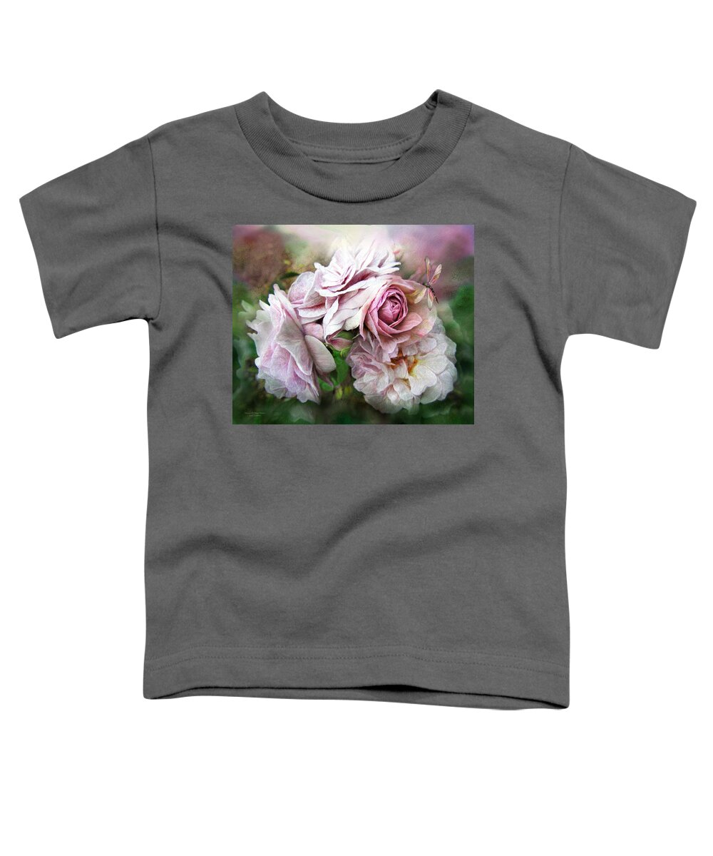 Rose Toddler T-Shirt featuring the mixed media Miracle Of A Rose - Mauve by Carol Cavalaris