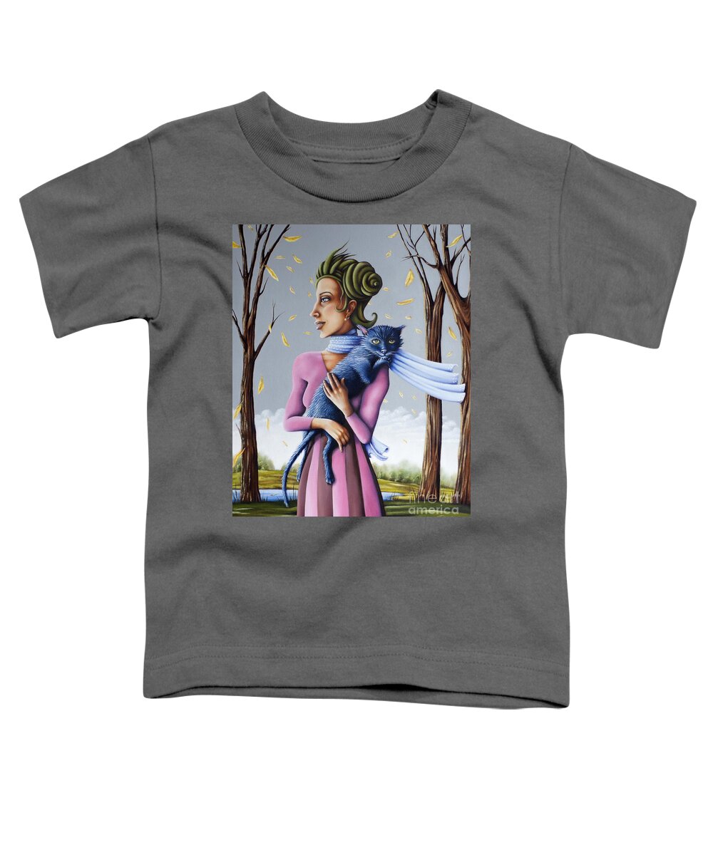 Fantasy Toddler T-Shirt featuring the painting Miss Pinky's Outing by Valerie White