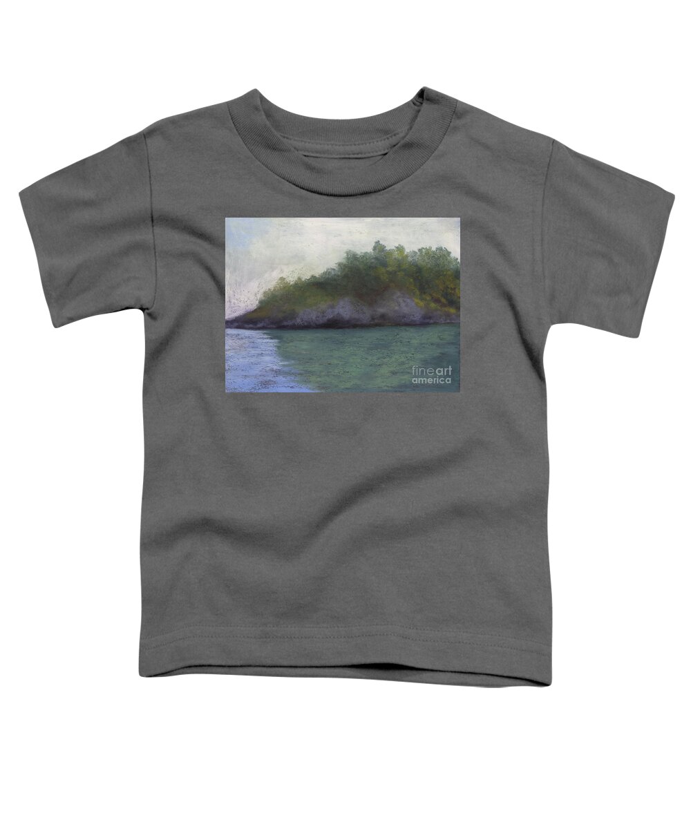 Island Toddler T-Shirt featuring the painting Misty Isle by Ginny Neece