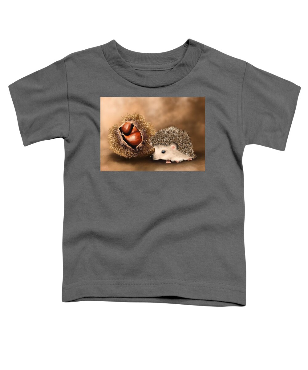 Animal Toddler T-Shirt featuring the painting Mom? by Veronica Minozzi