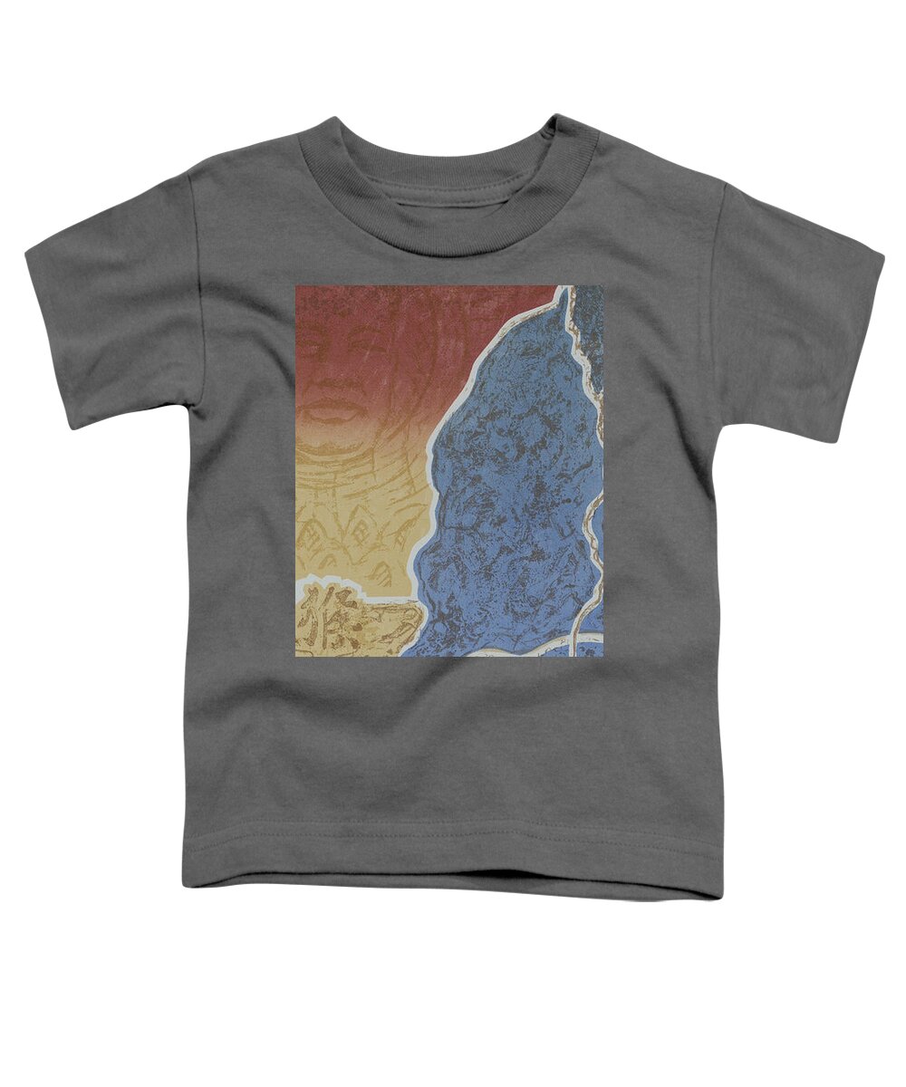 Mountain Toddler T-Shirt featuring the painting Moment of Meditation by Ousama Lazkani