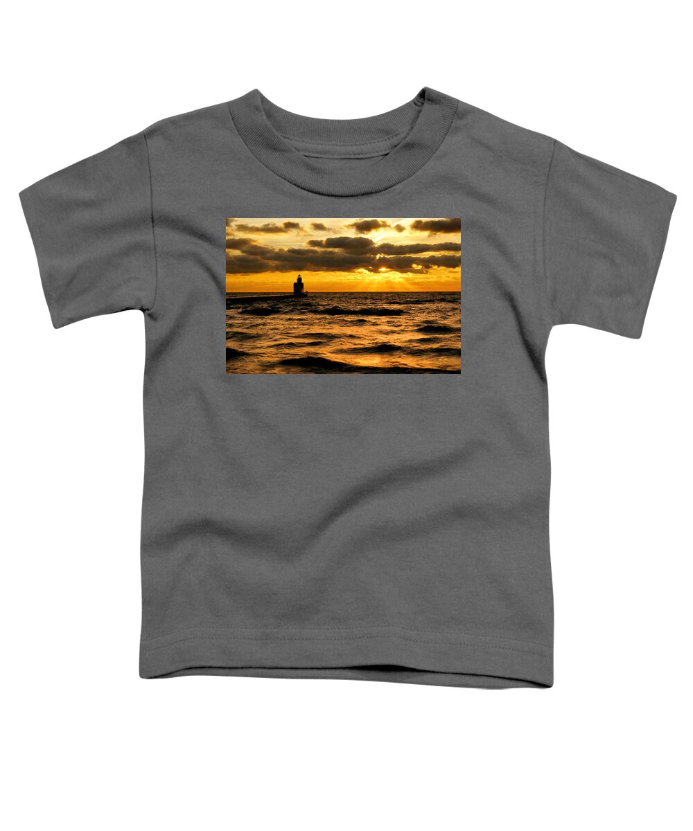 Lighthouse Toddler T-Shirt featuring the photograph Moody Morning by Bill Pevlor