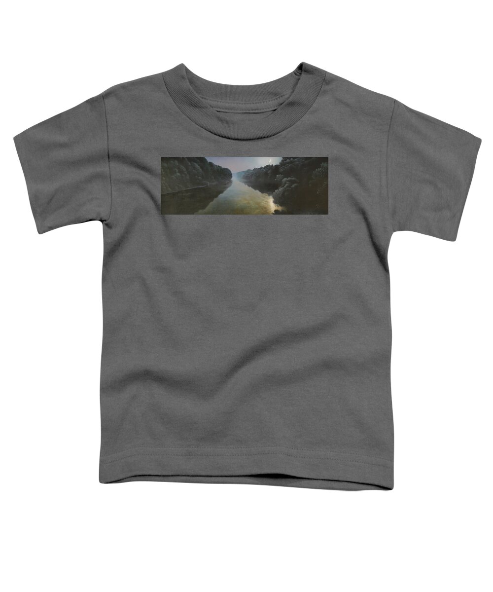 Mural Toddler T-Shirt featuring the painting Moonlight on the Great Pee Dee by Blue Sky