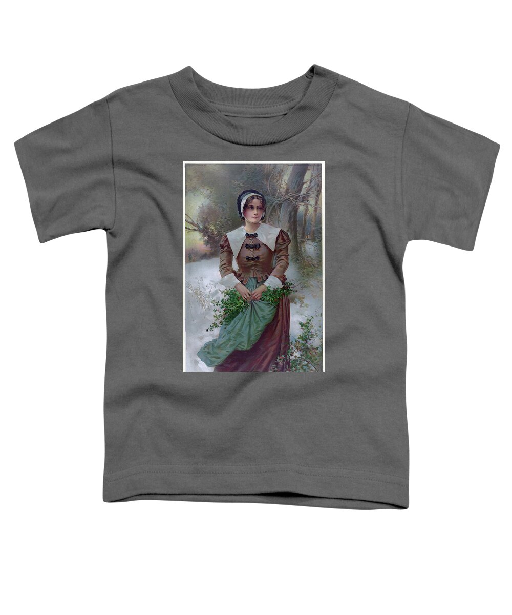 1600s Toddler T-Shirt featuring the drawing Moran Puritan Woman by Granger