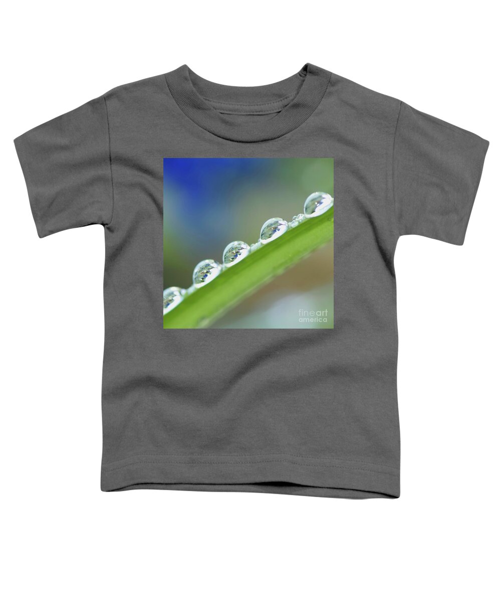 Drop Toddler T-Shirt featuring the photograph Morning dew drops by Heiko Koehrer-Wagner
