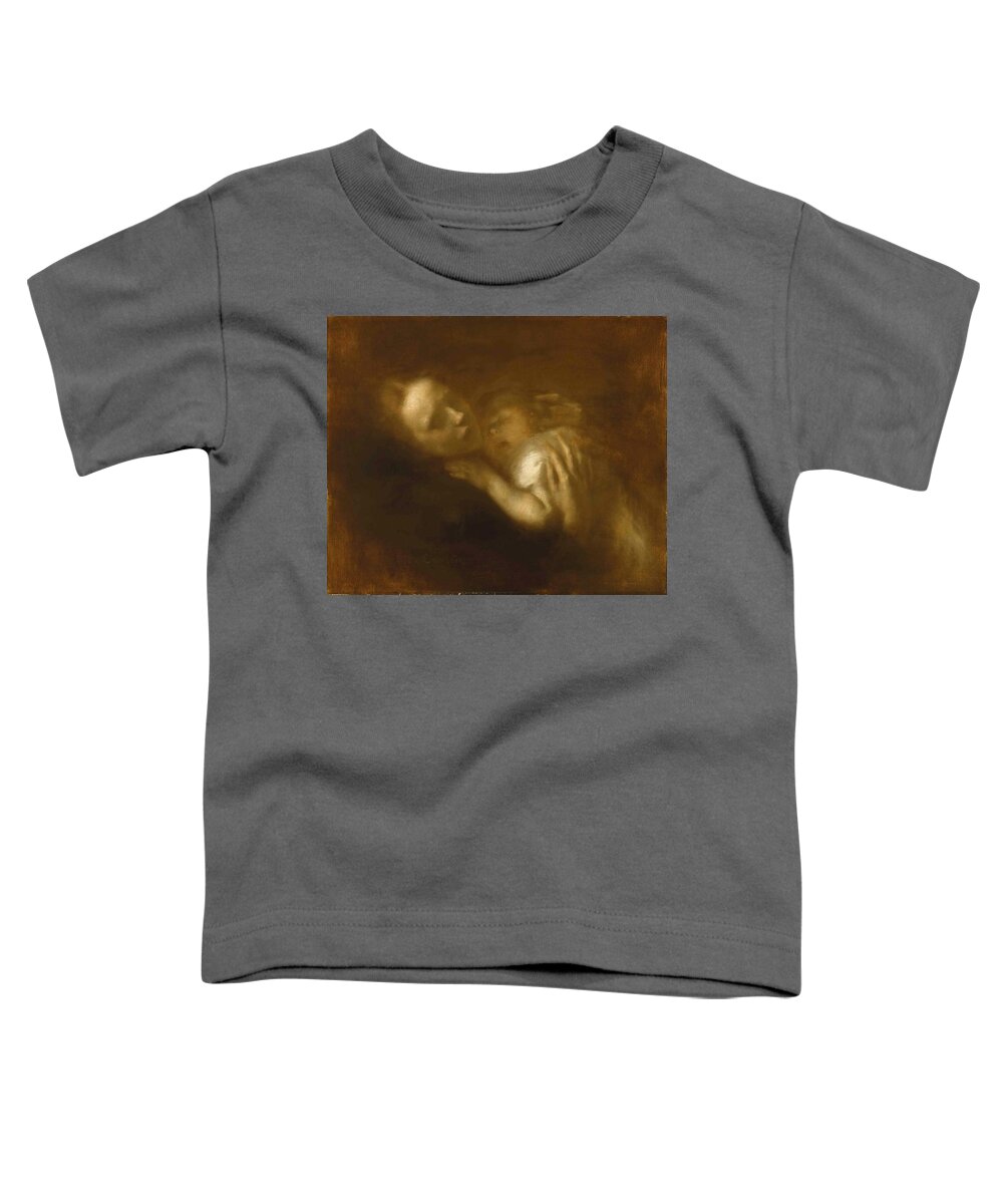 Eugene Carriere Toddler T-Shirt featuring the painting Mother and Child Sleeping by Eugene Carriere