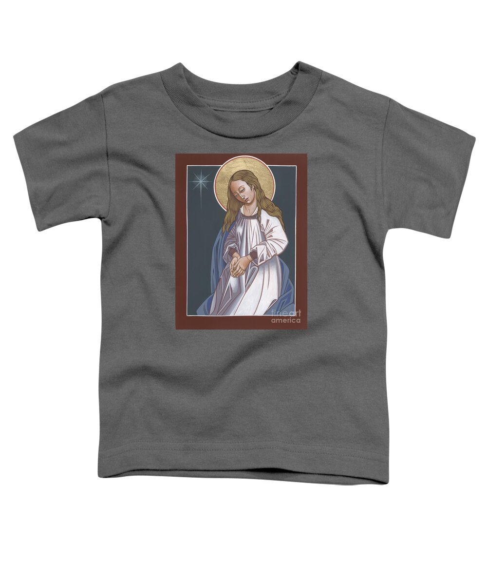 mother Of God Waiting In Adoration Pregnant Mary Toddler T-Shirt featuring the painting Mother of God Waiting in Adoration 248 by William Hart McNichols