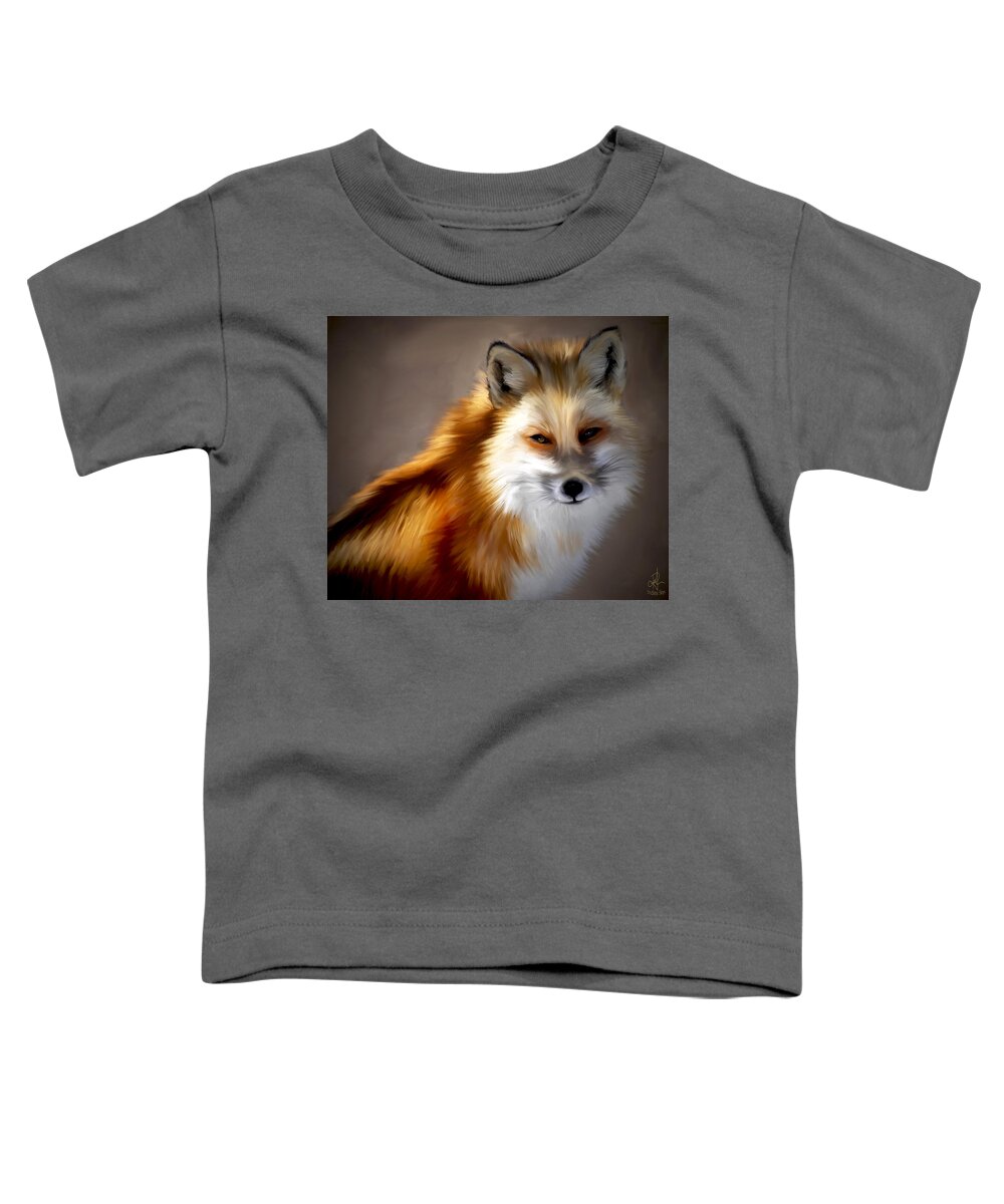 Fox Toddler T-Shirt featuring the painting Mr. Fox by Pennie McCracken