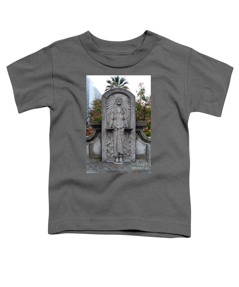 San Antonio Toddler T-Shirt featuring the photograph Native American Indian Stone Street Statue San Antonio Texas by Shawn O'Brien