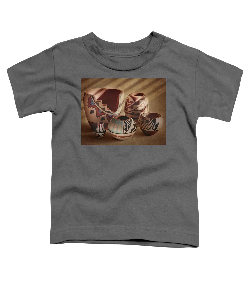 Pottery Toddler T-Shirt featuring the photograph Native American Pottery by David and Carol Kelly