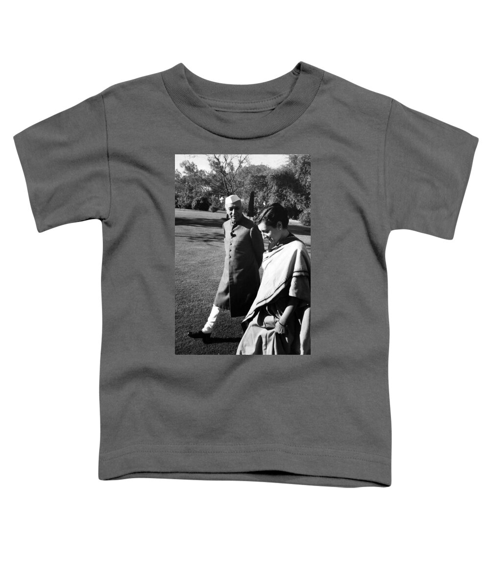 Leadership Toddler T-Shirt featuring the photograph Nehru With His Daughter Indira by Brian Brake