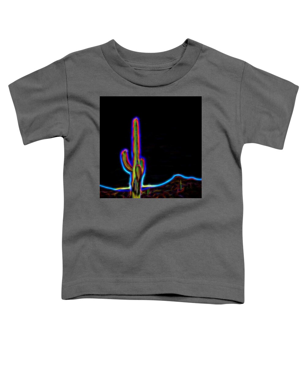 Arizona Toddler T-Shirt featuring the photograph Neon Cactus in Bloom by Marianne Campolongo