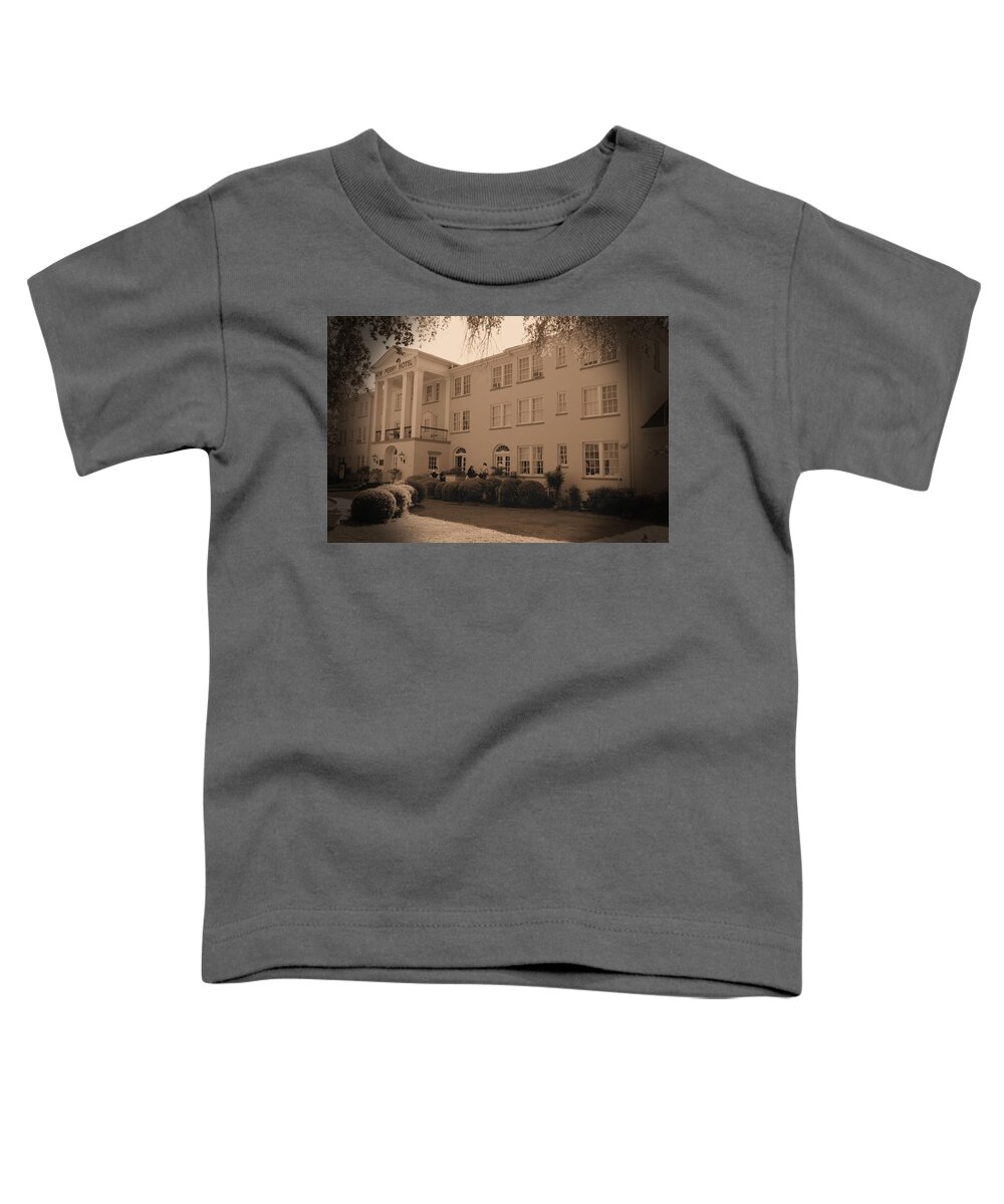 7006 Toddler T-Shirt featuring the photograph New Perry Hotel in Sepia by Gordon Elwell