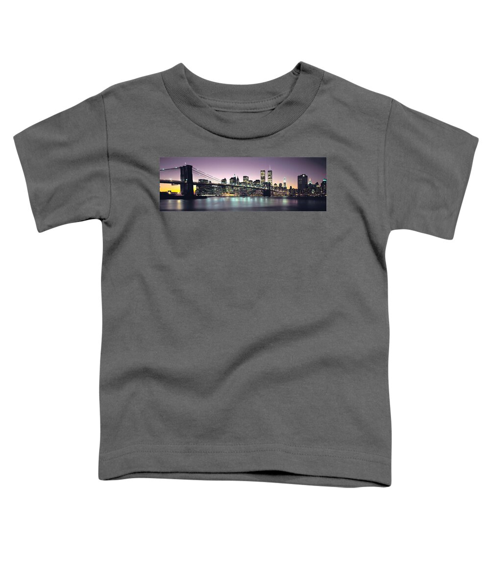 New York City Skyline Toddler T-Shirt featuring the photograph New York City Skyline by Jon Neidert