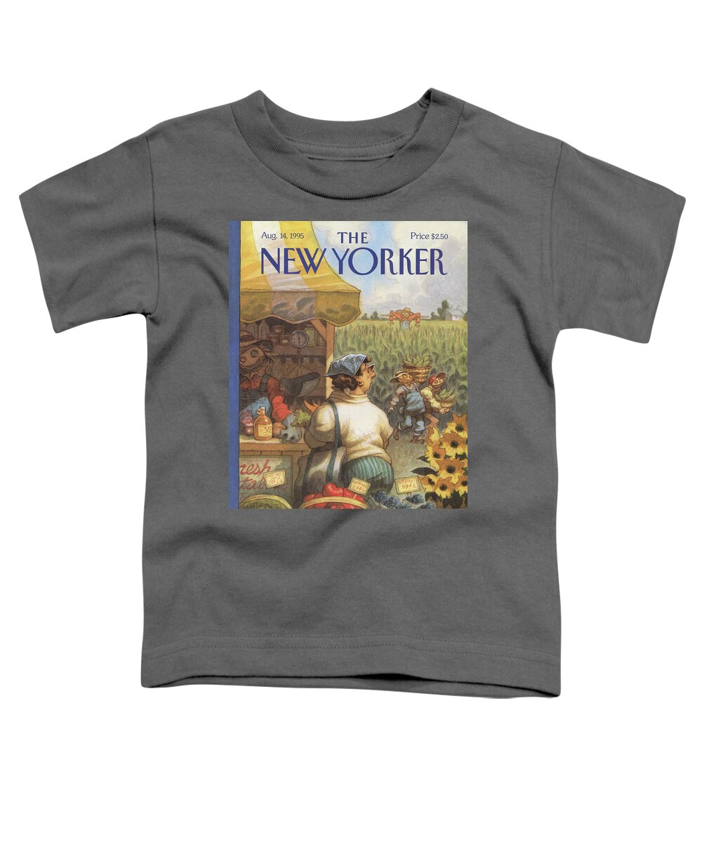 Bumper Crop Toddler T-Shirt featuring the painting New Yorker August 14th, 1995 by Peter de Seve