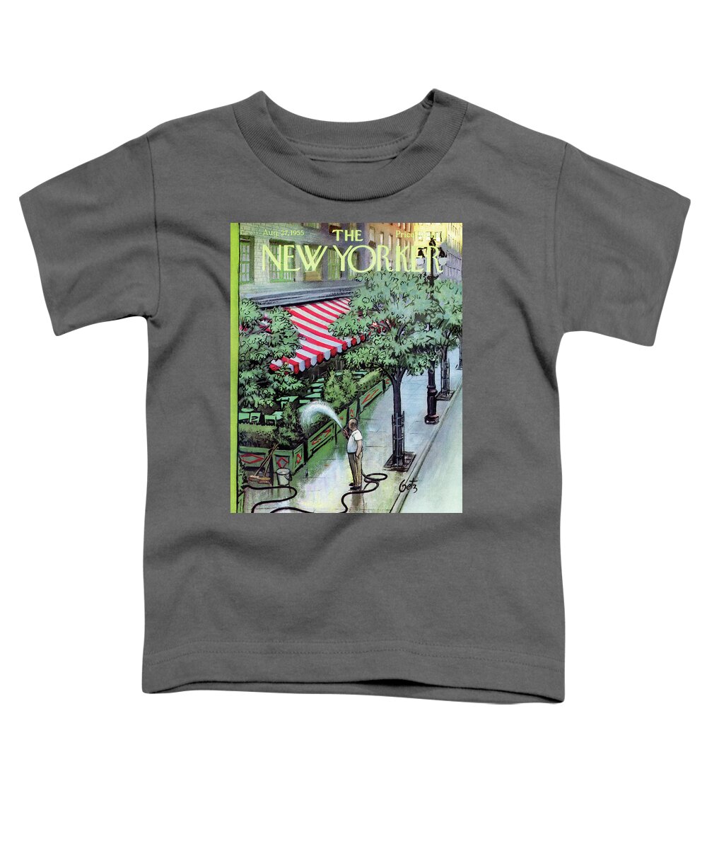Restaurant Toddler T-Shirt featuring the painting New Yorker August 27th, 1955 by Arthur Getz