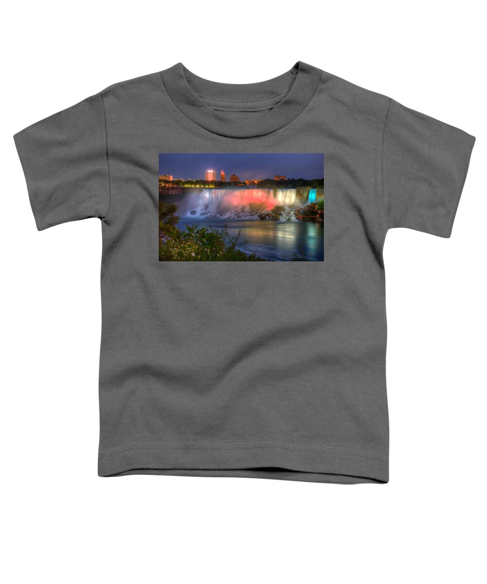 Niagara Falls Toddler T-Shirt featuring the photograph Niagara Falls Canada Sunset by Wayne Moran
