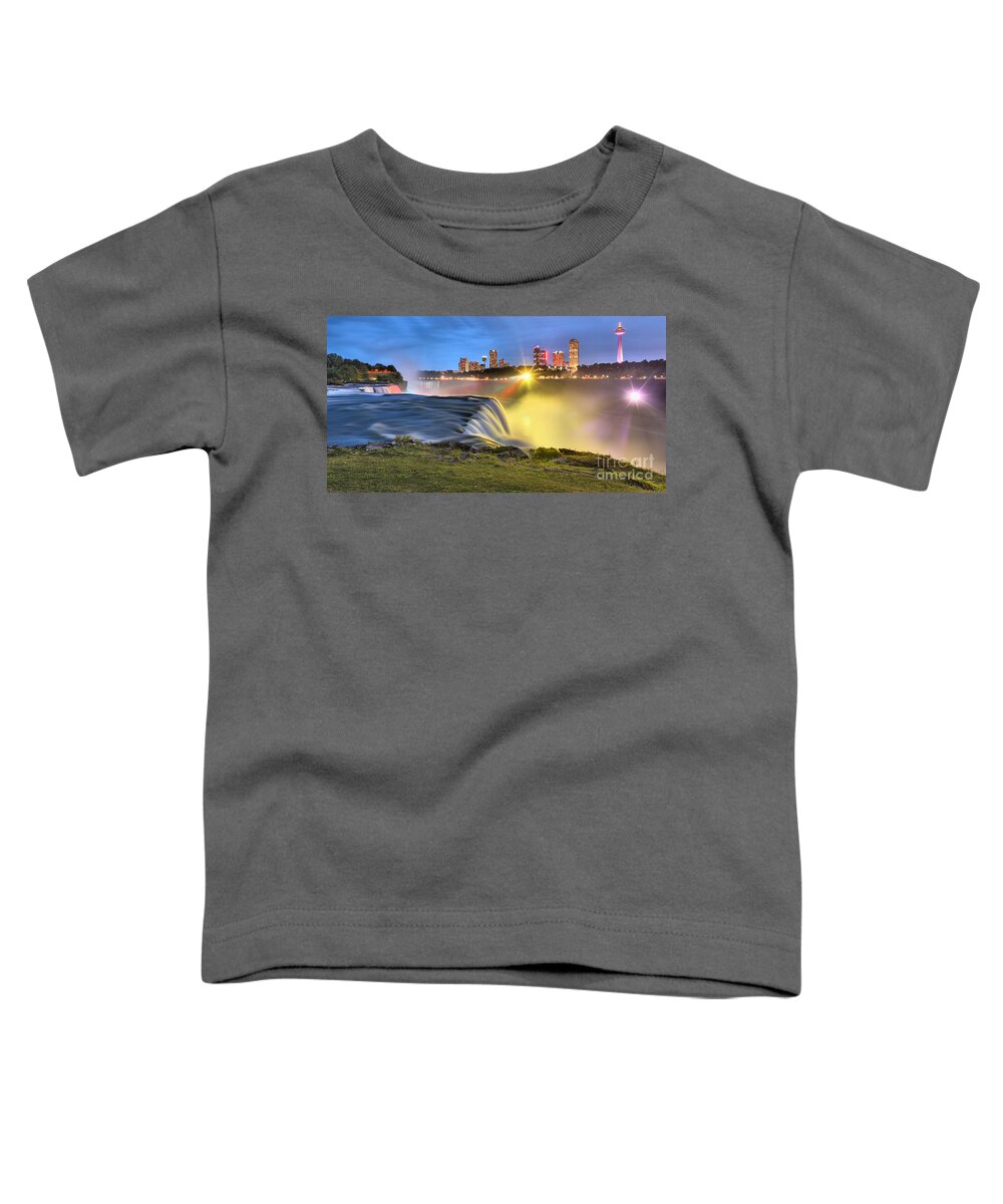 Niagara Falls Toddler T-Shirt featuring the photograph NIagara Falls Silky Panorama Crop by Adam Jewell