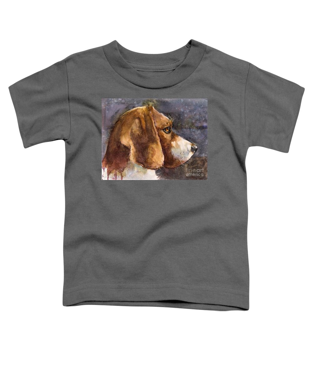 Dog Toddler T-Shirt featuring the painting Night Calls by Judith Levins