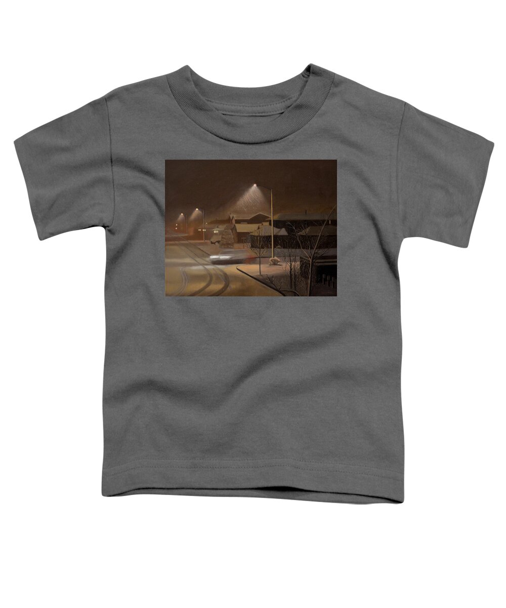 Night Toddler T-Shirt featuring the painting Night Drive by Thu Nguyen