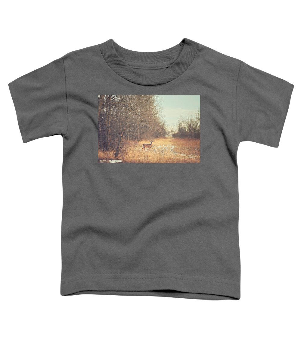 November Toddler T-Shirt featuring the photograph November Deer by Carrie Ann Grippo-Pike