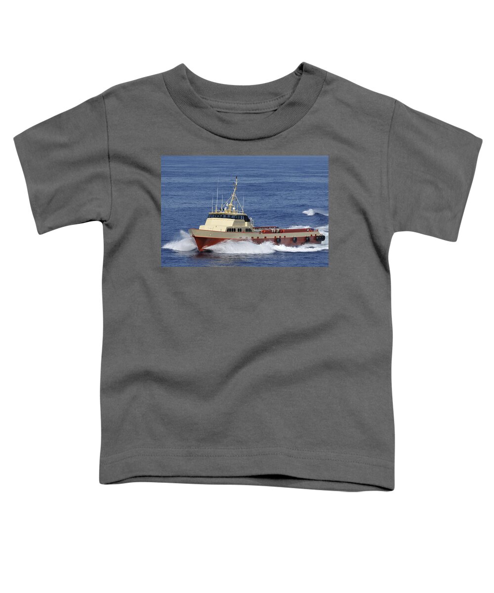 Crew Boat Toddler T-Shirt featuring the photograph Offshore supply vessel by Bradford Martin