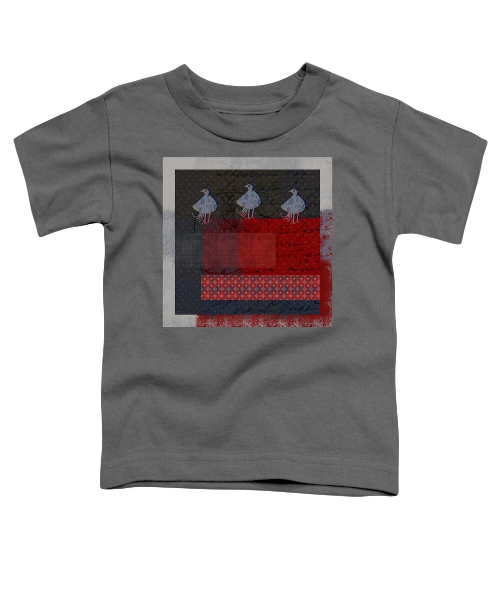 Birds Toddler T-Shirt featuring the digital art Oiselot - 106161103-12a by Variance Collections