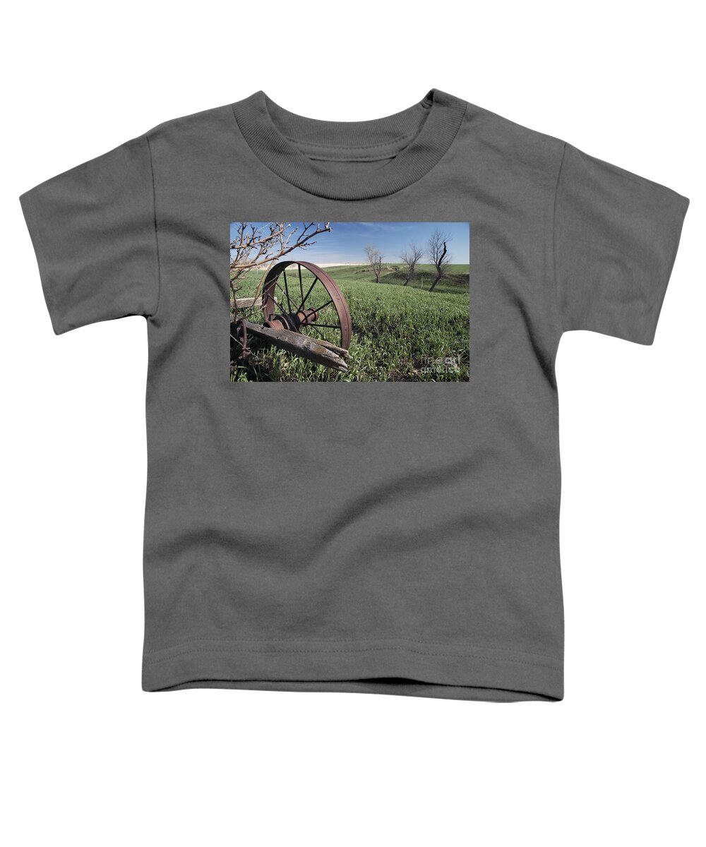 Wagon Toddler T-Shirt featuring the photograph Old Farm Wagon by Art Whitton
