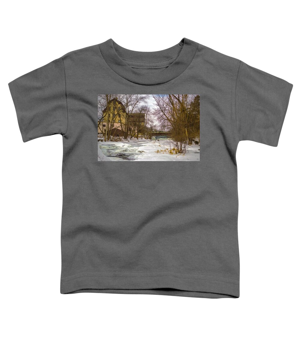 Mill Toddler T-Shirt featuring the photograph Old Mill Winter by James Meyer