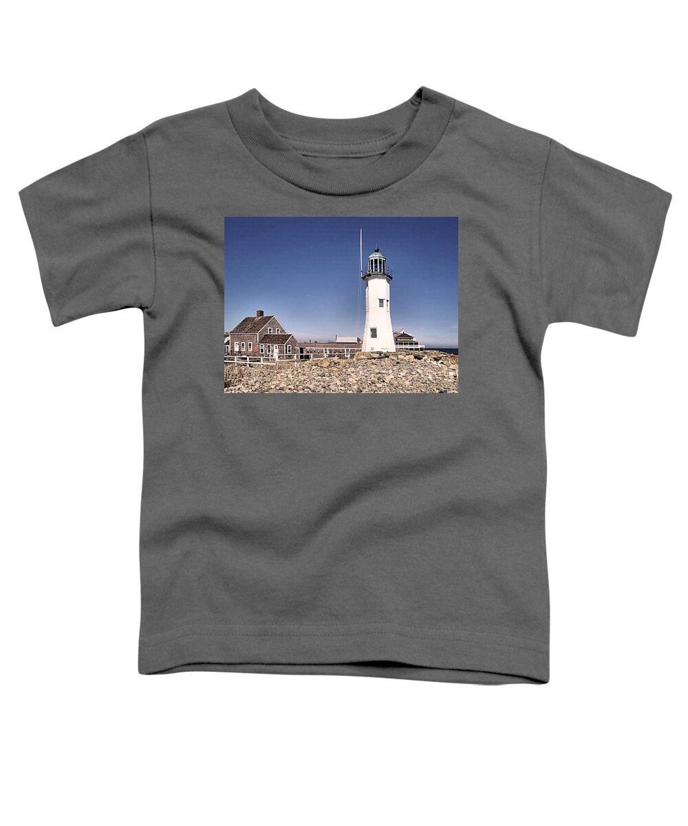 Lighthouse Toddler T-Shirt featuring the photograph Old Scituate Lighthouse by Janice Drew