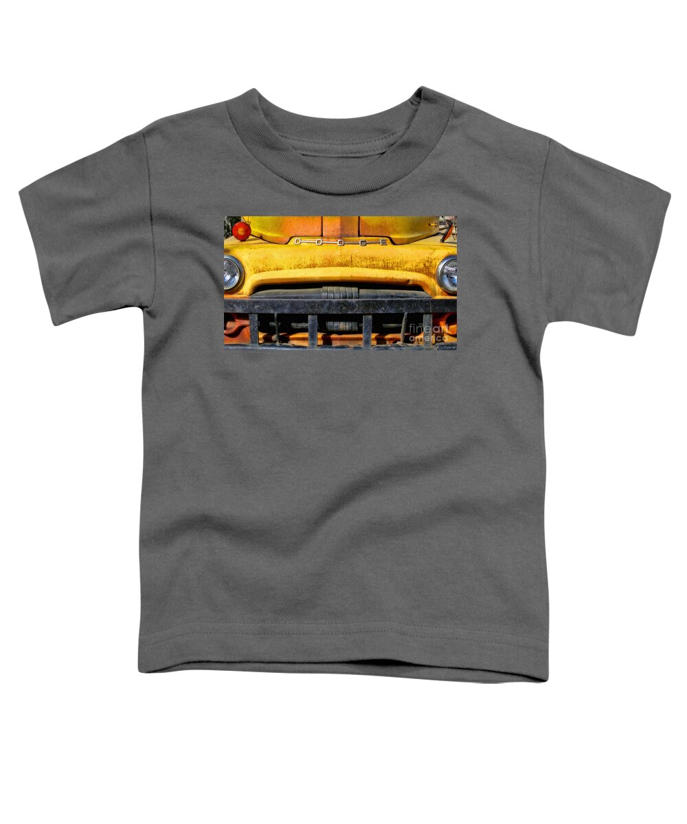 Dodge Toddler T-Shirt featuring the photograph Old Yellow By Diana Sainz by Diana Raquel Sainz