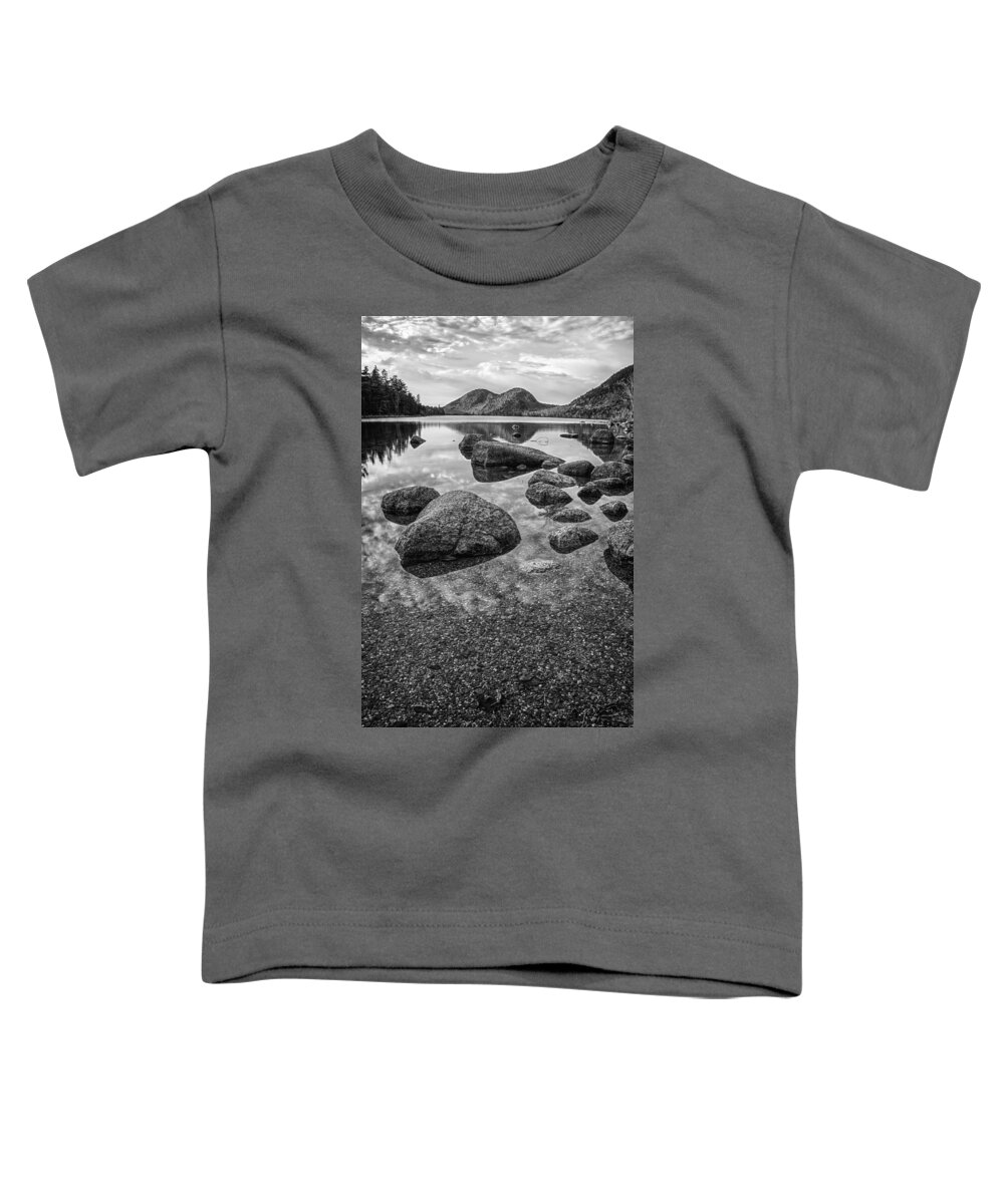 Acadia Toddler T-Shirt featuring the photograph On Jordan Pond by Kristopher Schoenleber