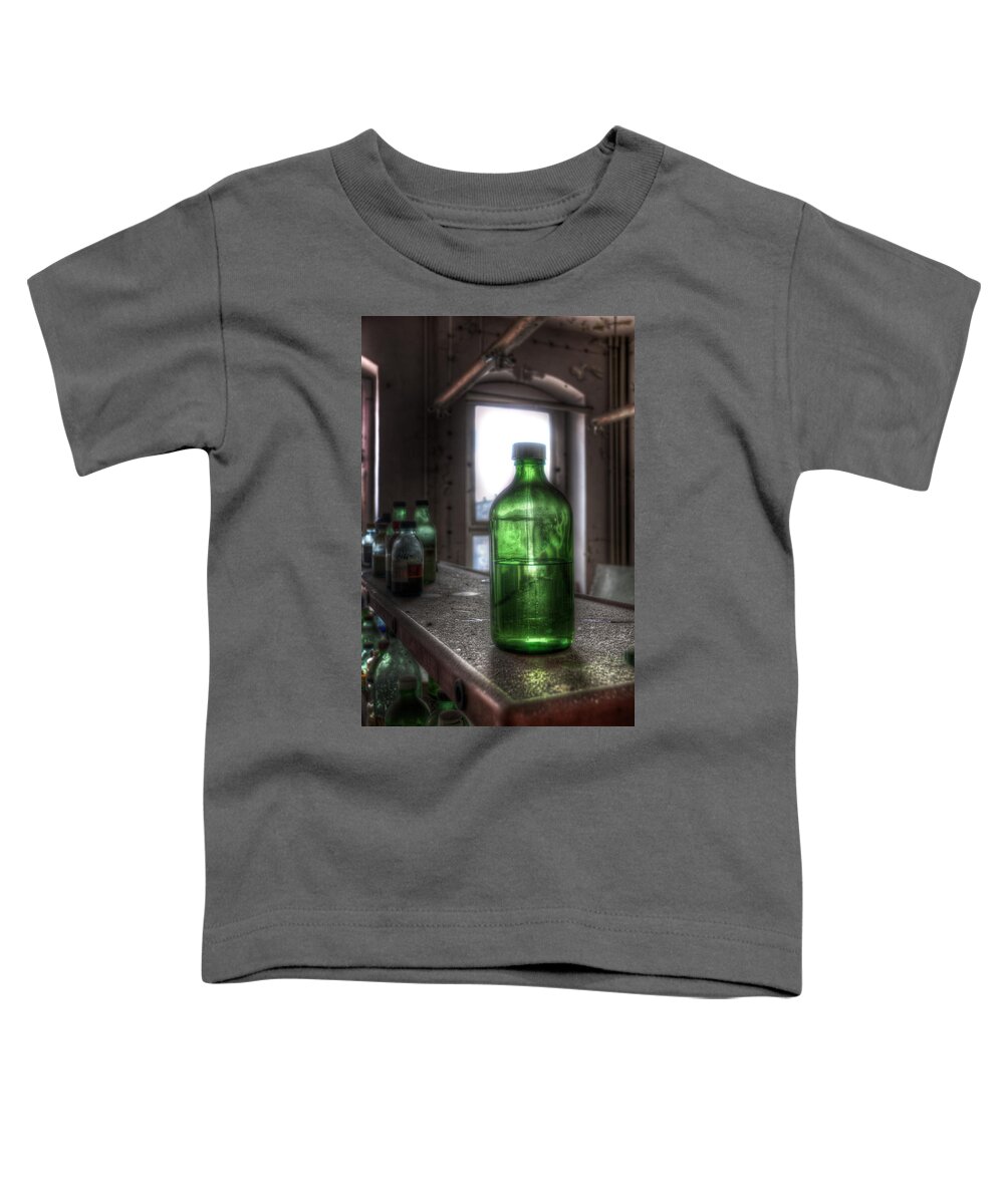  Toddler T-Shirt featuring the digital art One green bottle by Nathan Wright