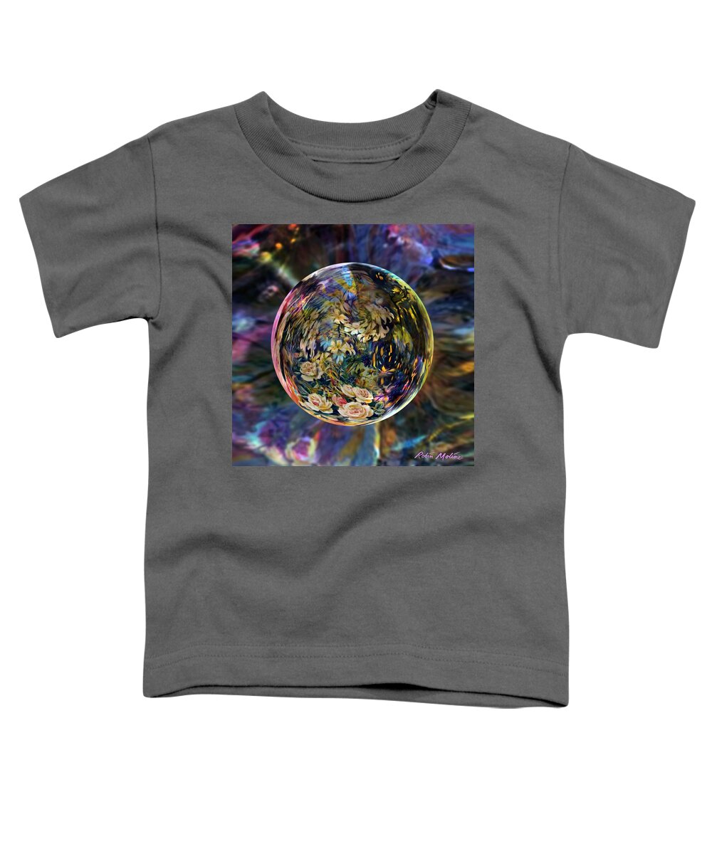 Bouquet Painting Toddler T-Shirt featuring the digital art Orb of Roses Past by Robin Moline